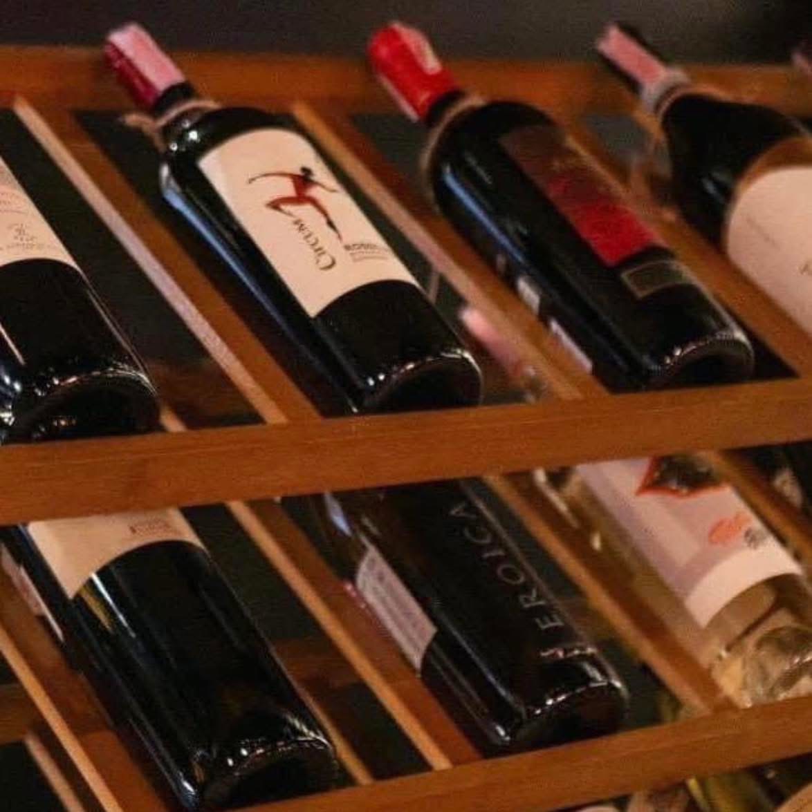 Wine bottles at X BEEF